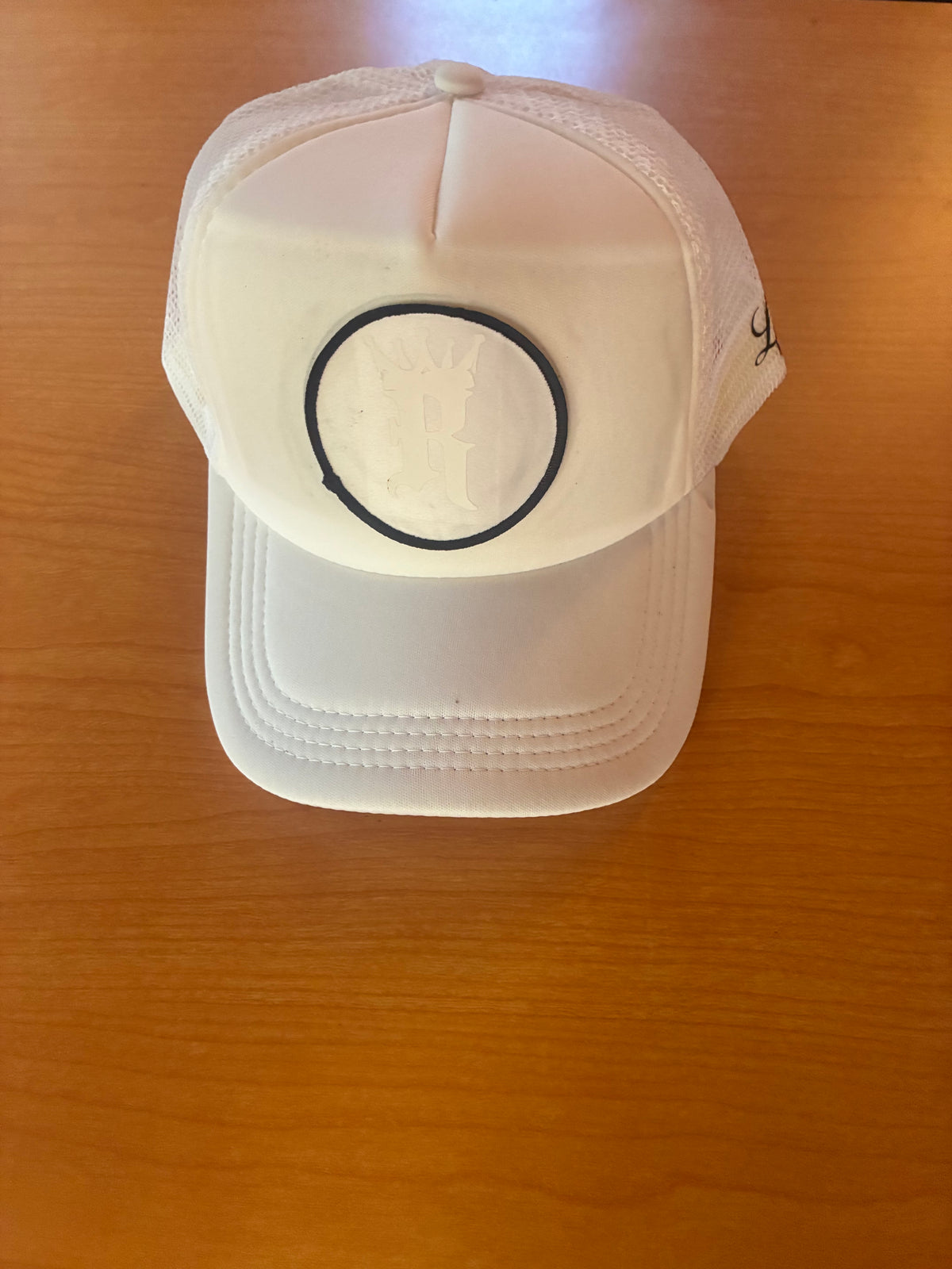 Trucker: White On White R LOGO