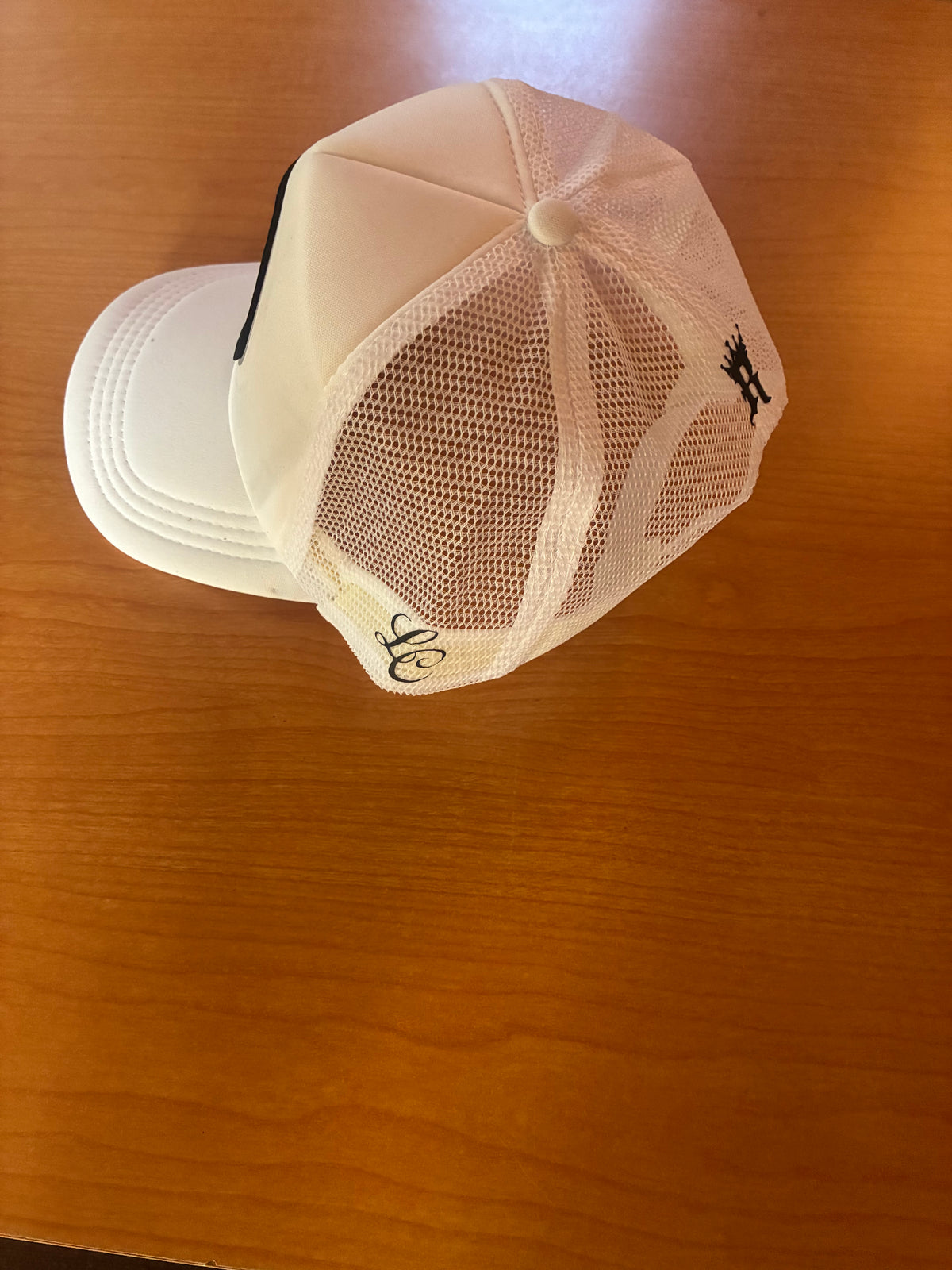 Trucker: White On White R LOGO