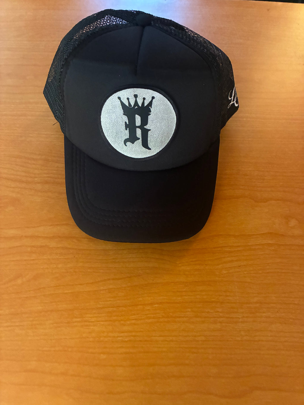 Trucker: Black on Black R LOGO