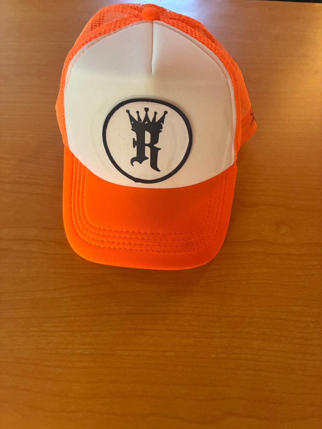 Trucker: White & Orange R LOGO