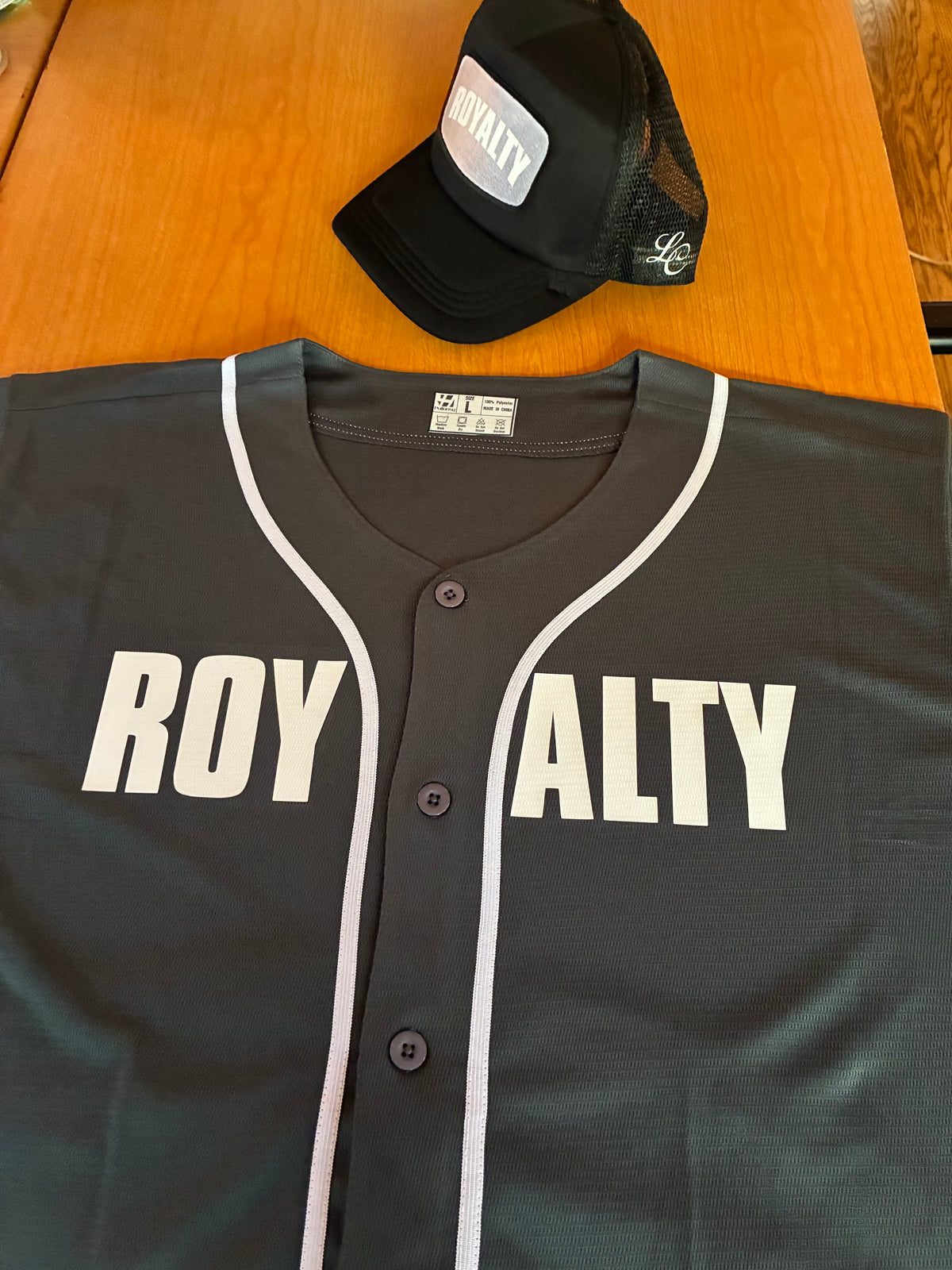 Baseball Jersey Grey & White Hat Combo
